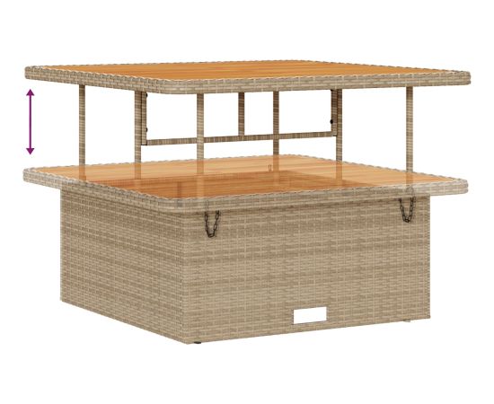 Zestaw sof ogrodowych vidaXL w 14 części z poduszkami Beżowy Poli Rattan Akacja Dārza mēbeļu komplekti