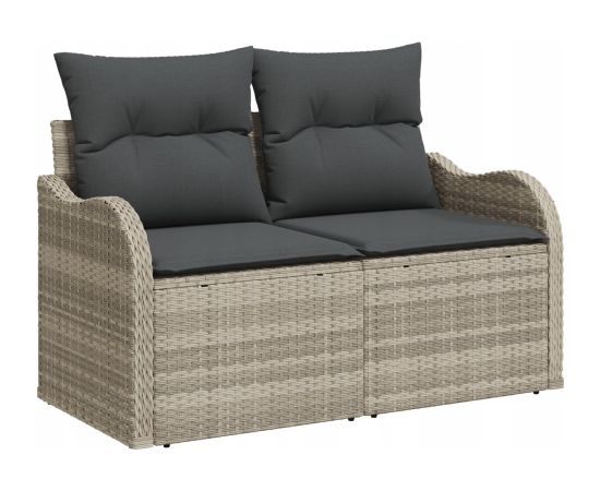 Zestaw 11-elementowy sofy ogrodowej vidaXL z poduszkami szary polirattan Dārza mēbeļu komplekti