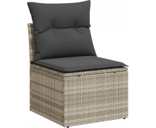 Zestaw 11-elementowy sofy ogrodowej vidaXL z poduszkami szary polirattan Dārza mēbeļu komplekti