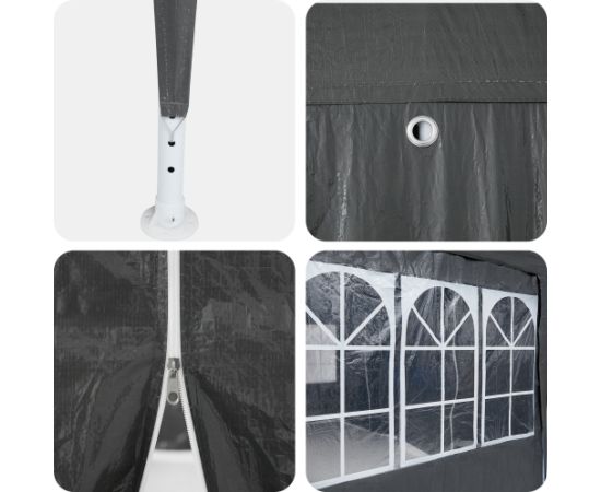 vidaXL Namiot imprezowy z 12 ścianami antracytowymi 8x4 m PE Jaunumi -Dārzam