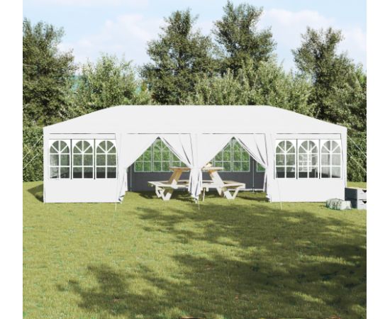 vidaXL Namiot imprezowy z 12 ściankami bocznymi Biały 8x4 m PE Jaunumi -Dārzam