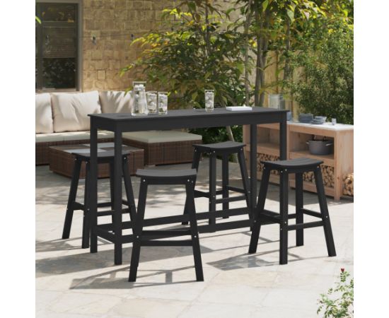 Stołki barowe vidaXL 6 sztuk Czarny HDPE, Stołki barowe vidaXL 2 sztuki Czarny HDPE Кухонные стулья