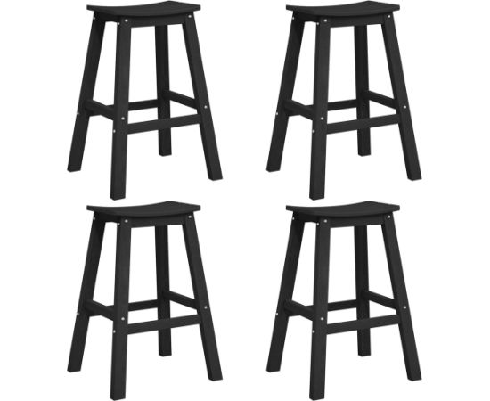 Stołki barowe vidaXL 6 sztuk Czarny HDPE, Stołki barowe vidaXL 2 sztuki Czarny HDPE Кухонные стулья