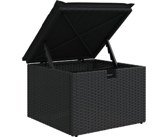 vidaXL Zestaw ogrodowy z poduszkami 9 części czarny z polirattanu Dārza mēbeļu komplekti