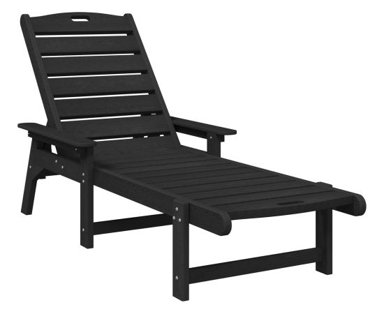 vidaXL Leżaki słoneczne 2 szt. czarny 162x53x98,5 cm HDPE Шезлонги и пляжные стулья