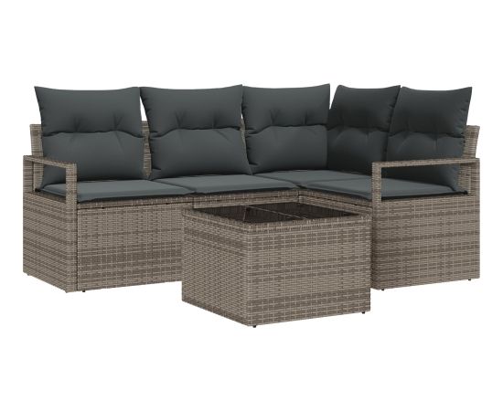vidaXL 4-częściowy Zestaw Sof Ogrodowych z Poduszkami Czarna Rattanowa Sofa Dārza mēbeļu komplekti