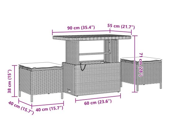Vidaxl 12 Częściowy Zestaw Sof Ogrodowych z Poduszkami Szary Polirattan Akacja Dārza mēbeļu komplekti