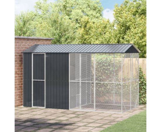 Klatka dla ptaków vidaXL z rozszerzeniem antracytowa 210x442x247 cm stal Putniem 