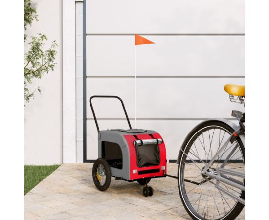 vidaXL Czerwony Wózek dla Zwierząt Czerwony Poliester, Metal Suņu un kaķu transport somas
