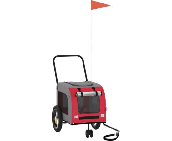 vidaXL Czerwony Wózek dla Zwierząt Czerwony Poliester, Metal Suņu un kaķu transport somas