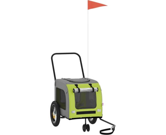 vidaXL Zielony wózek dla psa Poliester, Stal 124 x 53 x 53 cm Składany Suņu un kaķu transport somas