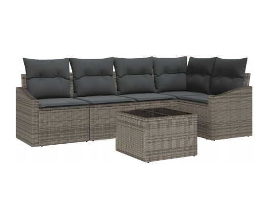 vidaXL Zestaw Ogrodowy 5-częściowy z Poduszkami Czarny Polirattan Dārza mēbeļu komplekti