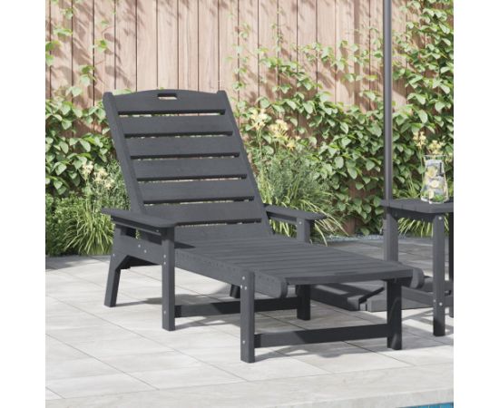 vidaXL Leżak Słoneczny Jasnoszary 53x162x98.5 cm HDPE Шезлонги и пляжные стулья