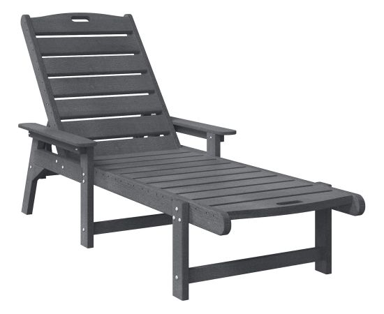 vidaXL Leżak Słoneczny Jasnoszary 53x162x98.5 cm HDPE Шезлонги и пляжные стулья