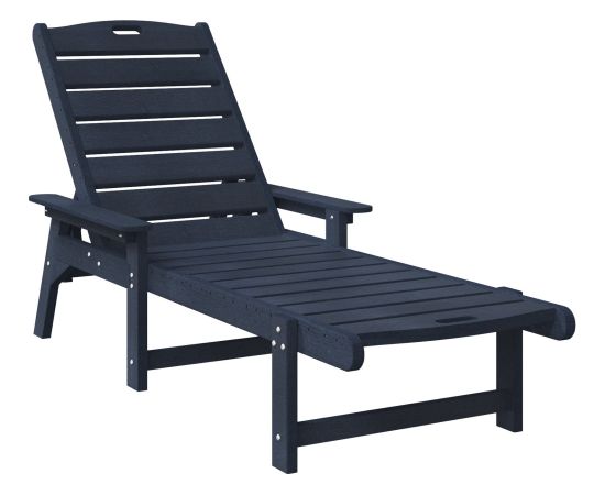 vidaXL Leżak Słoneczny Granatowy 53x162x98,5 cm HDPE Шезлонги и пляжные стулья