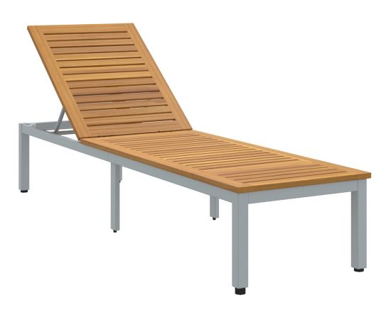 vidaXL Leżak Szary 200x55x35 cm Lite Drewno Akacjowe Шезлонги и пляжные стулья