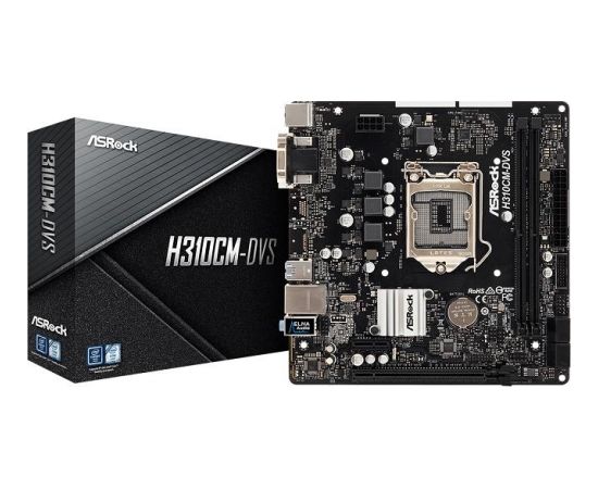 ASRock H310CM-DVS , INTEL H310 Series, LGA1151, supports DDR4 2666, 4 x SATA3