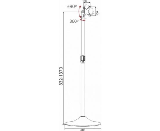 Techly Floor Stand for TV LCD/LED/Plasma 13''-27'' VESA pivot adjustable