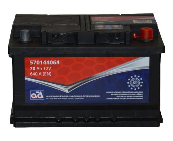 AD 70Ah 640A (EN) 278x175x175 12V Startera akumulatoru baterija