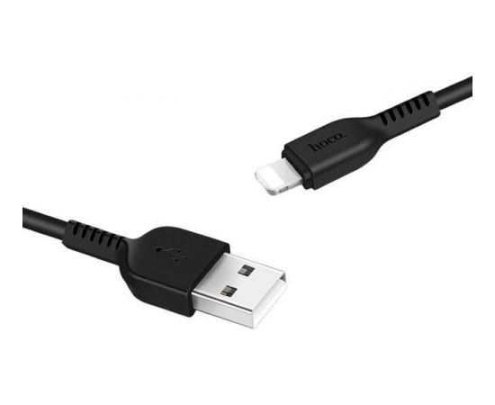 Hoco X20 Ultra Izturīgs-Mīksts Universāls Lightning uz USB Datu & Ātrās Uzlādes kabelis 1m (MD818) Melns