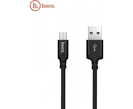 Hoco X14 Premium Izturīgs Auduma Universāls Micro USB uz USB Datu & Ātras 2.4A Uzlādes Kabelis 1m Melns