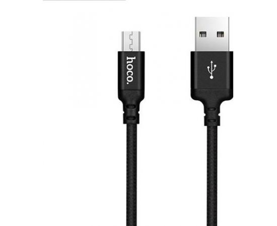 Hoco X14 Premium Izturīgs Auduma Universāls Micro USB uz USB Datu & Ātras 2.4A Uzlādes Kabelis 1m Melns