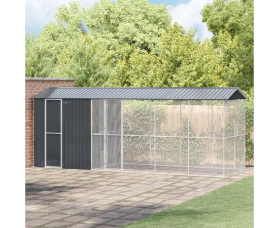 vidaXL Klatka dla ptaków z rozszerzeniem antracytowa 210x640x247 cm Stal Putniem 