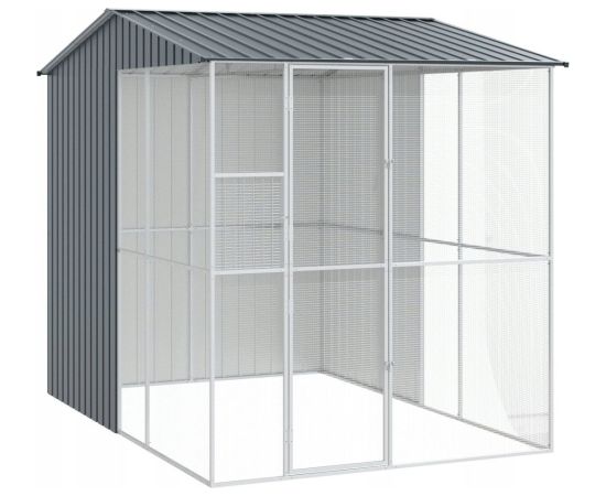 vidaXL Woliera dla ptaków Antracytowa 215x310x247 cm Stal Putniem 