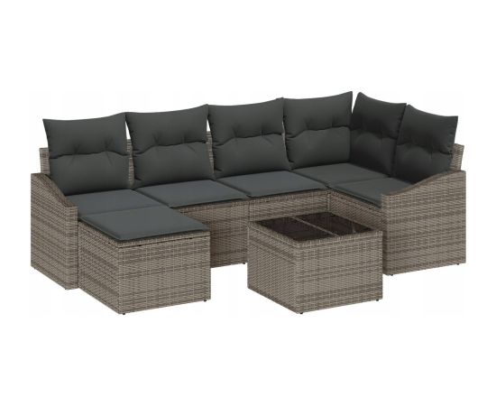 vidaXL Zestaw Sof Ogrodowych  6 Elementów z Poduszkami szary polirattan Dārza mēbeļu komplekti