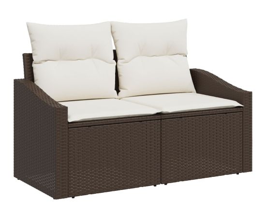 vidaXL 7-częściowy Zestaw Sofy Ogrodowej z Poduszkami w Brązowym Rattan Dārza mēbeļu komplekti