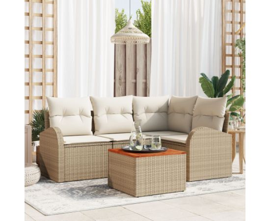 vidaXL 5-częściowy zestaw sof ogrodowych z poduszkami w beżu i kremie od Dārza mēbeļu komplekti