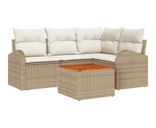 vidaXL 5-częściowy zestaw sof ogrodowych z poduszkami w beżu i kremie od Dārza mēbeļu komplekti