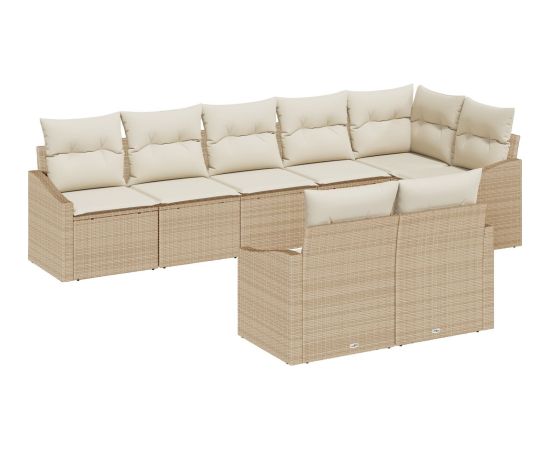 vidaXL Zestaw sof ogrodowych  Zestaw 8 Beżowy Rattan Sofa na zewnątrz Dārza mēbeļu komplekti