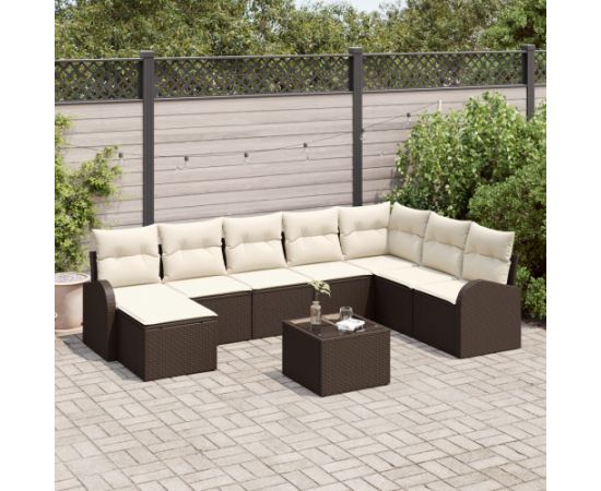 vidaXL Zestaw Sof Ogrodowych  Zestaw 9 Biały Polirattan Dārza mēbeļu komplekti