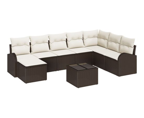 vidaXL Zestaw Sof Ogrodowych  Zestaw 9 Biały Polirattan Dārza mēbeļu komplekti