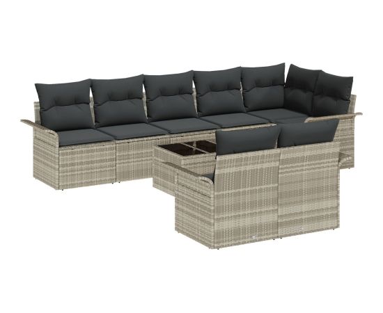 vidaXL Zestaw sof ogrodowych  9 elementów z poduszkami szary polirattan Dārza mēbeļu komplekti