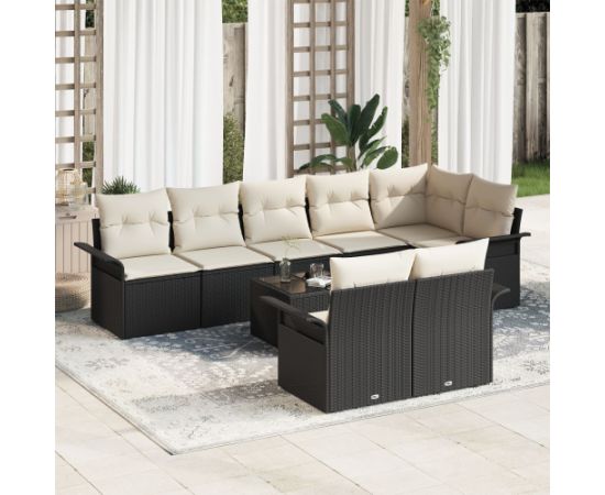 vidaXL Zestaw sof ogrodowych  w 8 częściach z poduszkami brązowy polirattan Dārza mēbeļu komplekti