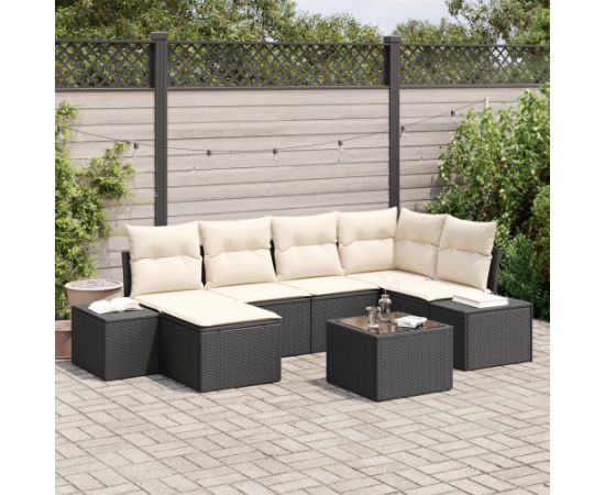 vidaXL Zestaw Sof Ogrodowych 6 Elementów z Poduszkami Brązowy Polirattan Dārza mēbeļu komplekti