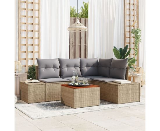 vidaXL 5-częściowy zestaw sof ogrodowych  z poduszkami Beżowy Dārza mēbeļu komplekti