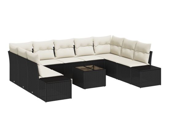 vidaXL Zestaw 9 elementów sof ogrodowych  z poduszkami brązowy polirattan Dārza mēbeļu komplekti