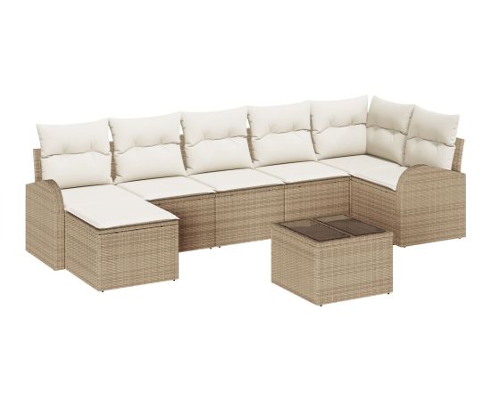 vidaXL Zestaw Sof Ogrodowych 8-elementowy z Poduszkami Brązowy Poli Rattan Dārza mēbeļu komplekti