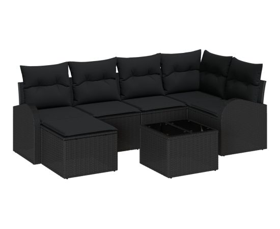 vidaXL 7 Częściowy Zestaw Sofowy do Ogrodu z Poduszkami Beżowy Polirattan Dārza mēbeļu komplekti