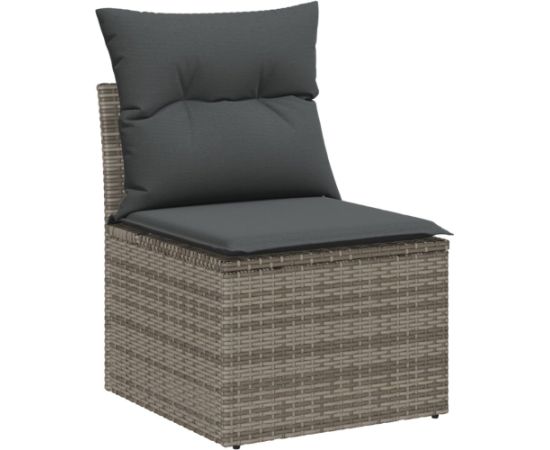 vidaXL Zestaw sof ogrodowych  8 elementów z poduszkami Szary Polirattan Akacja Dārza mēbeļu komplekti