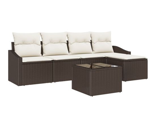 vidaXL Zestaw Sofowy 5 Części z Poduszkami Szary Polirattan Dārza mēbeļu komplekti