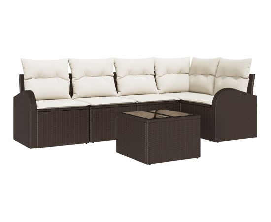 vidaXL 5-elementowy zestaw sofy ogrodowej z poduszkami szary polirattan Dārza mēbeļu komplekti