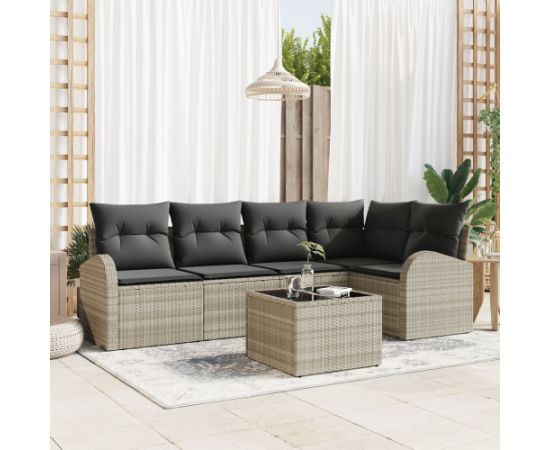 vidaXL Zestaw 6-częściowy sofy ogrodowej z szarymi poduszkami Dārza mēbeļu komplekti