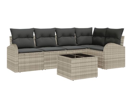 vidaXL Zestaw 6-częściowy sofy ogrodowej z szarymi poduszkami Dārza mēbeļu komplekti