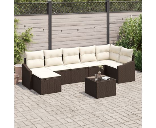 Vidaxl 7-częściowy zestaw sof ogrodowych z poduszkami szary polirattan Dārza mēbeļu komplekti