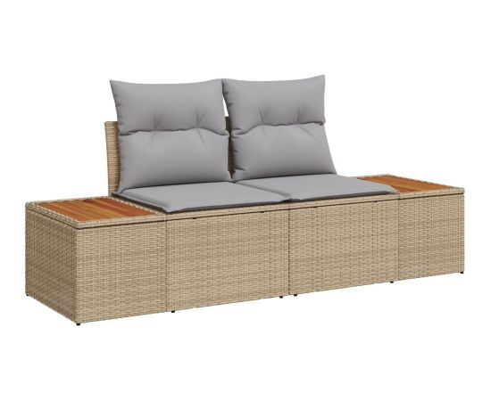 vidaXL 8 Elementowy Zestaw Sofowy do Ogrodu z Poduszkami Beżowy Polirattan Dārza mēbeļu komplekti