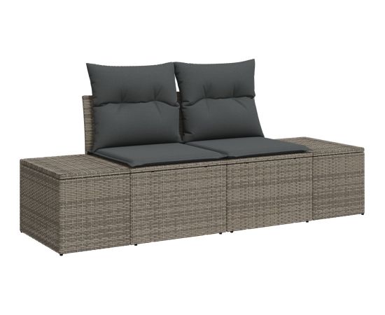 vidaXL 7-częściowy Zestaw Sofowy Ogrodowy z Poduszkami Szary Polirattan Akacja Dārza mēbeļu komplekti